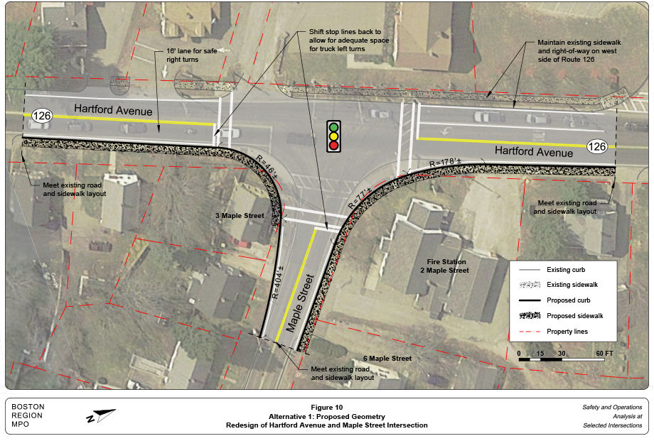 FIGURE 10. Alternative 1: Proposed Geometry
Figure 10 shows the improvements recommended in Alternative 1.
FIGURE 10. Alternative 1: Proposed Geometry
Figure 10 shows the improvements recommended in Alternative 1.